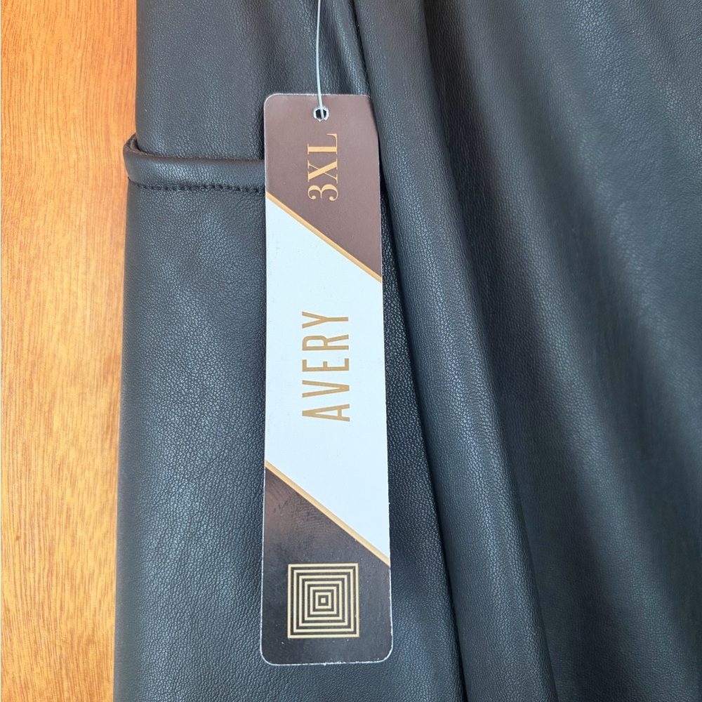 LuLaRoe Black Faux Leather Skirt - Picture 3 of 7